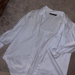 Zara Blue Striped Button Down